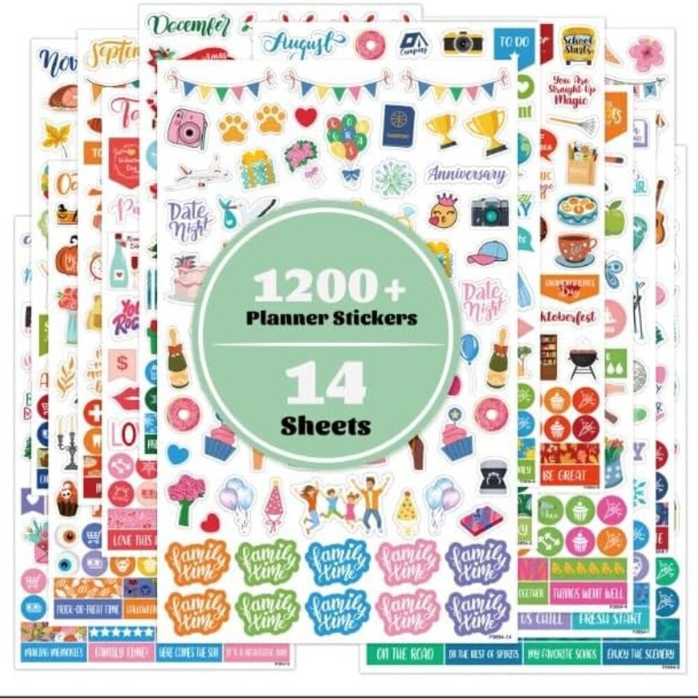Planner Stickers - 12 Monthly Celebrations Planner Stickers, Daily Planners Acce